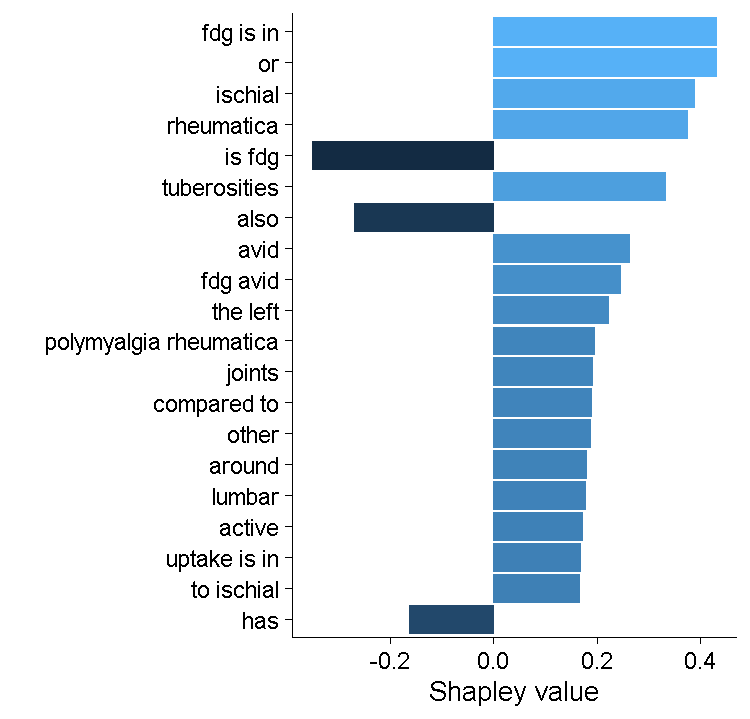 Shapley values from the XGBoost model.